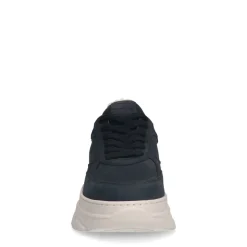 Manfield Navy blauwe nubuck sneakers^DAMES Sneakers