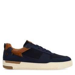 No Stress Navy blauwe nubuck sneakers^Heren Sneakers