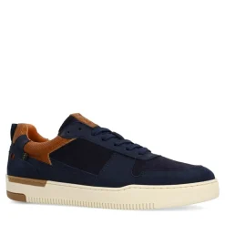 No Stress Navy blauwe nubuck sneakers^Heren Sneakers