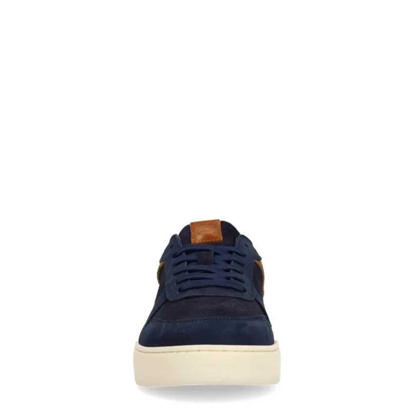 No Stress Navy blauwe nubuck sneakers^Heren Sneakers