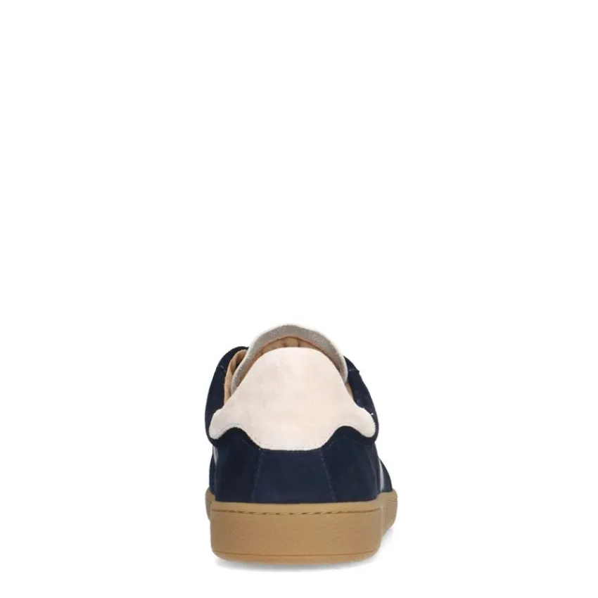Manfield Navy blauwe suède sneakers^Heren Sneakers