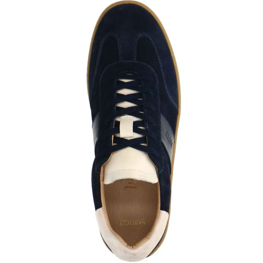Manfield Navy blauwe suède sneakers^Heren Sneakers