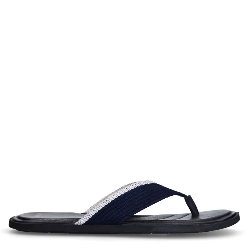 Manfield Navy canvas slippers^Heren Slippers & Sandalen