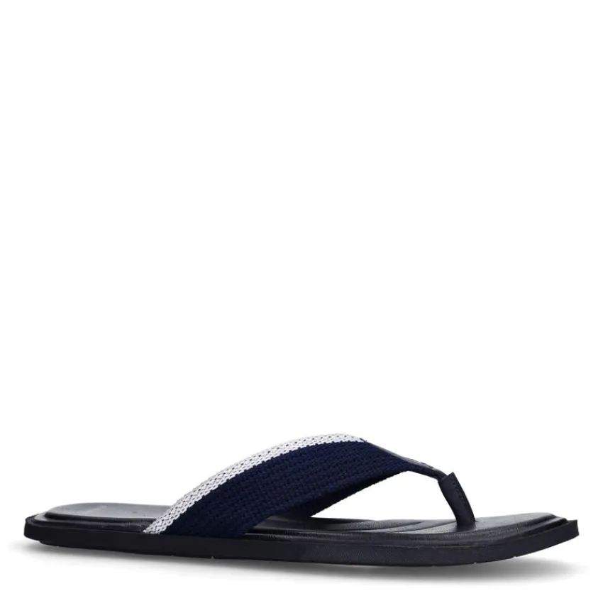 Manfield Navy canvas slippers^Heren Slippers & Sandalen