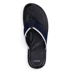 Manfield Navy canvas slippers^Heren Slippers & Sandalen
