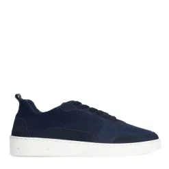 Manfield Navy knit fabric sneakers^Heren Sneakers