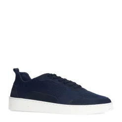 Manfield Navy knit fabric sneakers^Heren Sneakers