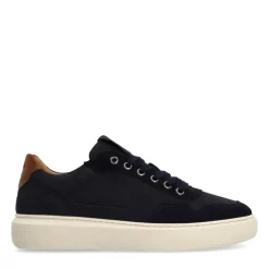 Manfield Navy nubuck sneakers^Heren Sneakers