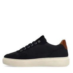 Manfield Navy nubuck sneakers^Heren Sneakers