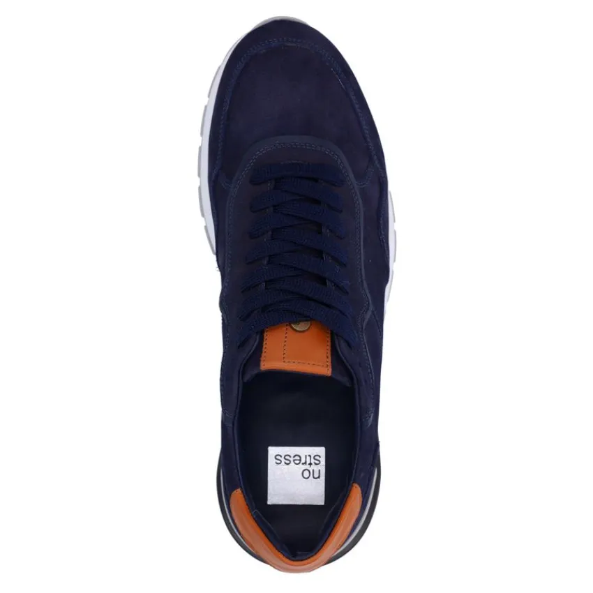 No Stress Navy nubuck sneakers^Heren Sneakers