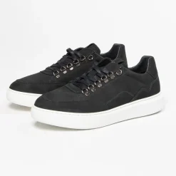 Manfield Navy nubuck sneakers^Heren Sneakers