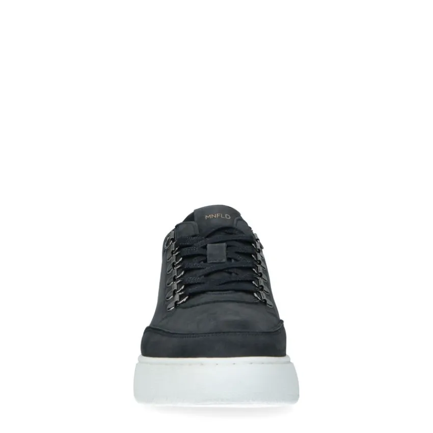 Manfield Navy nubuck sneakers^Heren Sneakers