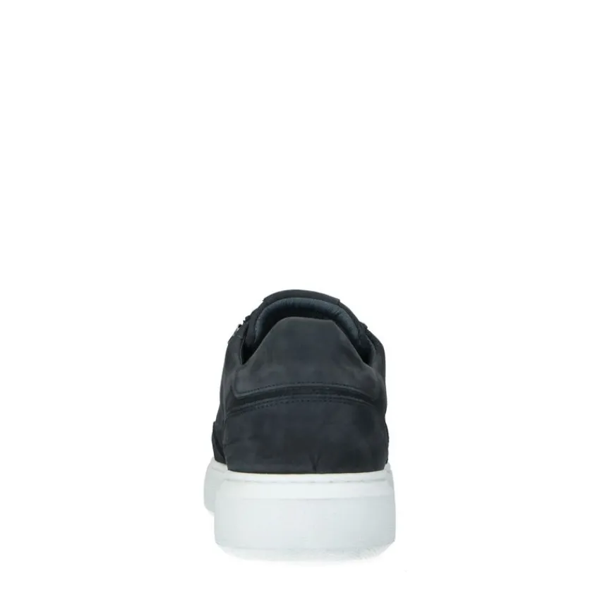 Manfield Navy nubuck sneakers^Heren Sneakers