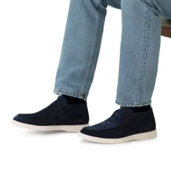 Manfield Navy suède boots^Heren Boots