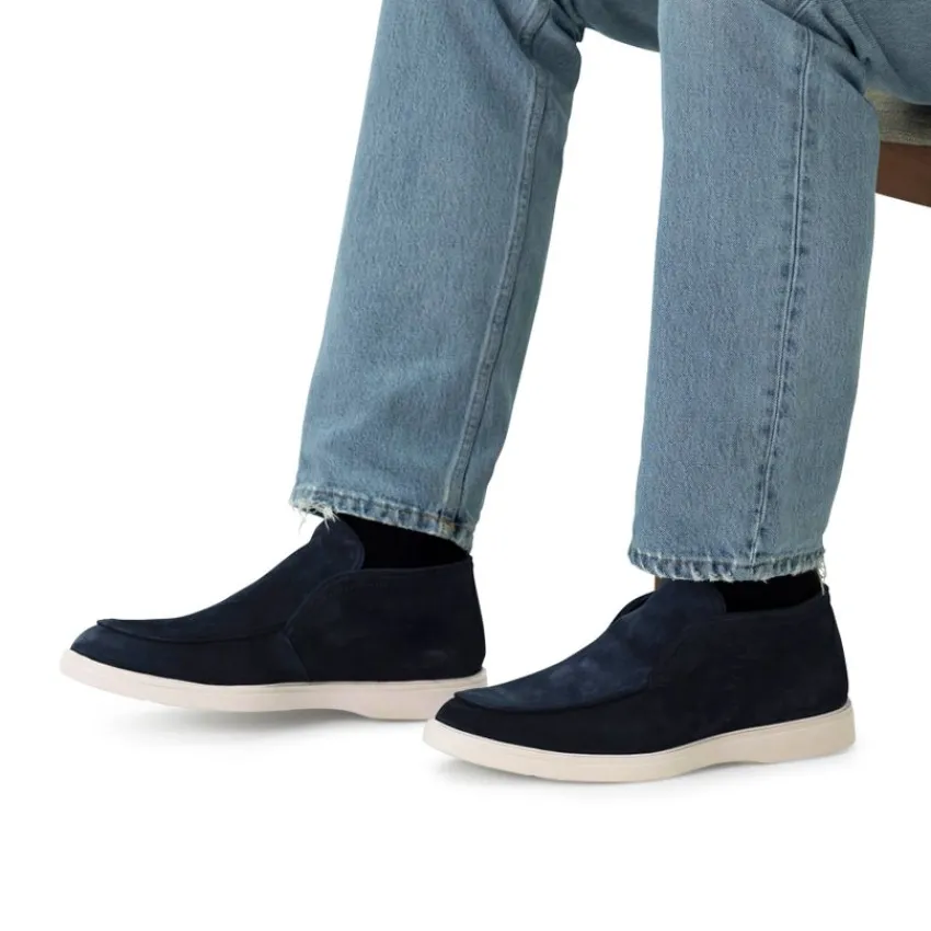 Manfield Navy suède boots^Heren Boots