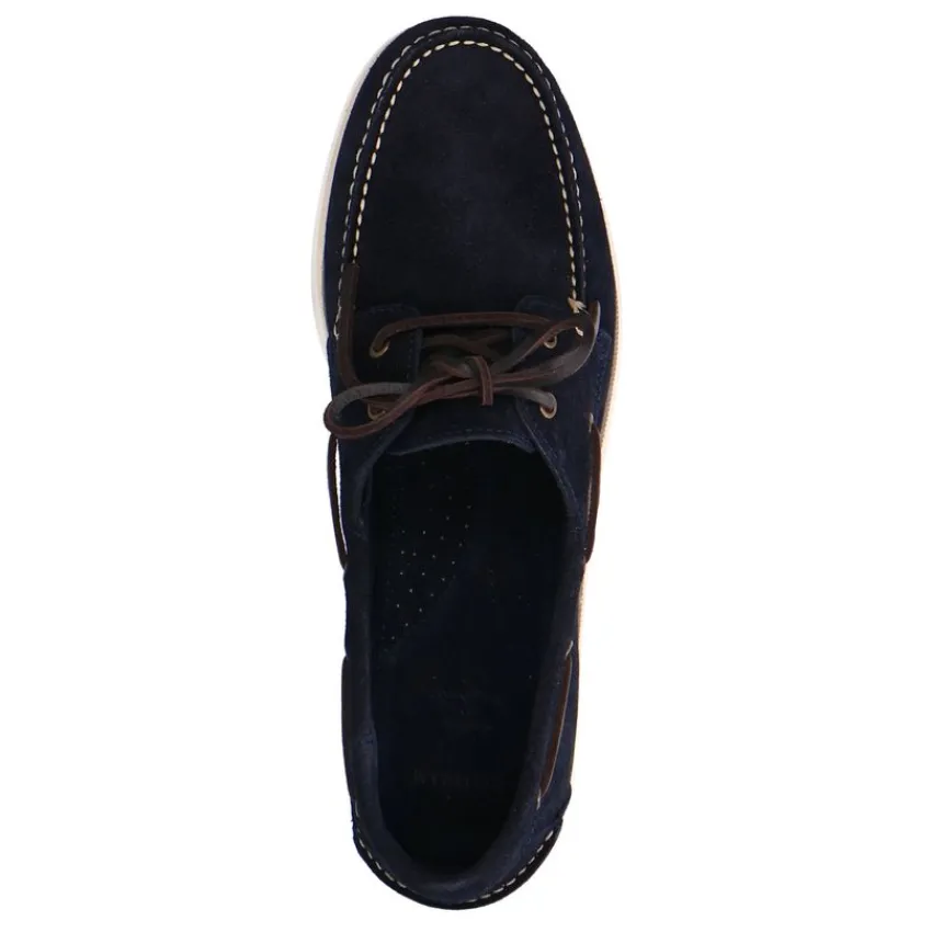 Manfield Navy suède bootschoenen^Heren Veterschoenen|Loafers