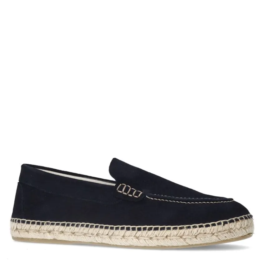 Manfield Navy suède espadrilles^Heren Loafers