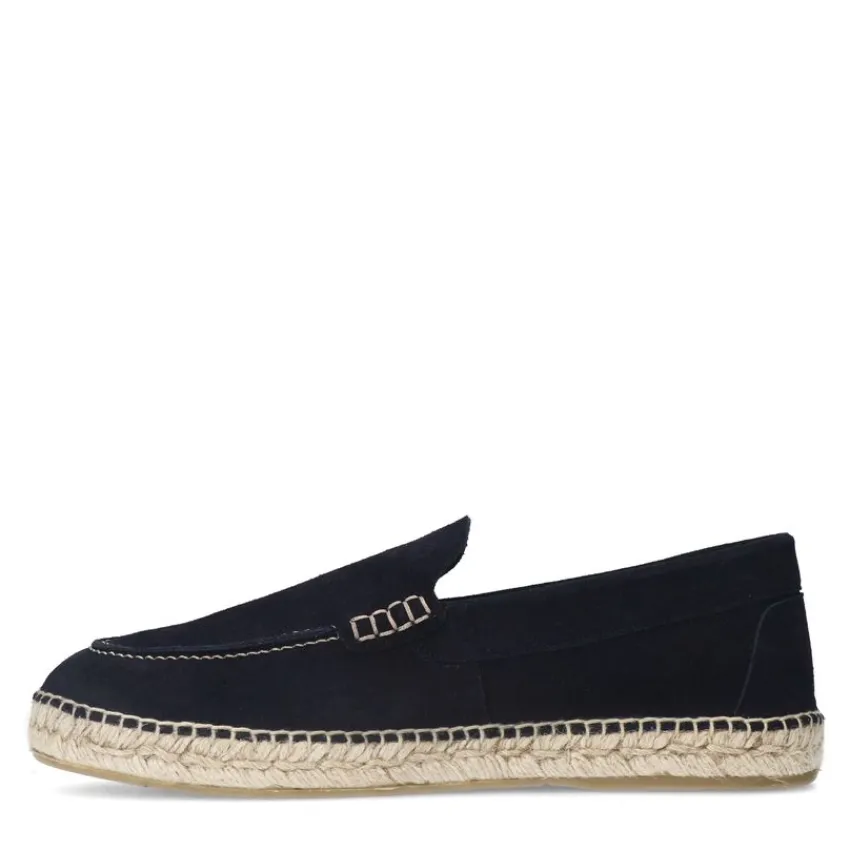 Manfield Navy suède espadrilles^Heren Loafers