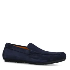 Manfield Navy suède loafer^Heren Loafers