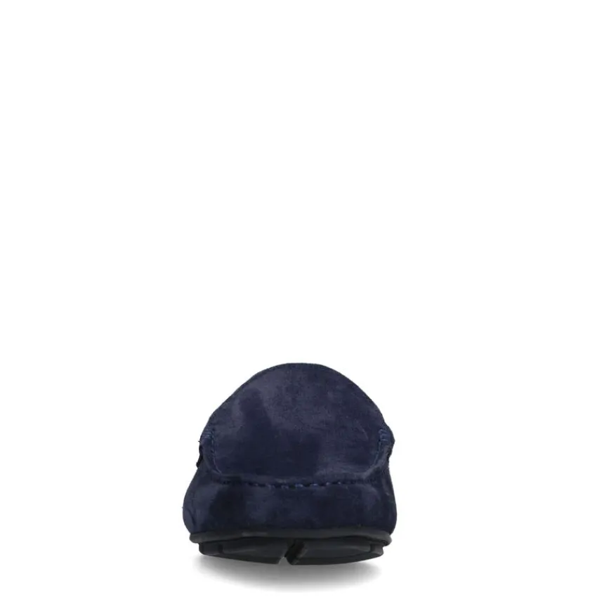 Manfield Navy suède loafer^Heren Loafers