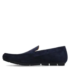 Manfield Navy suède loafer^Heren Loafers