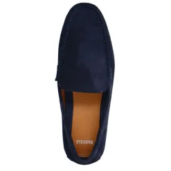 Manfield Navy suède loafer^Heren Loafers