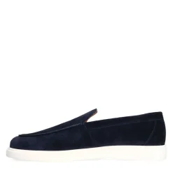 Manfield Navy suède loafers^Heren Loafers