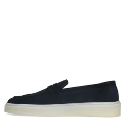 Manfield Navy suède loafers^Heren Loafers