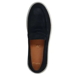 Manfield Navy suède loafers^Heren Loafers