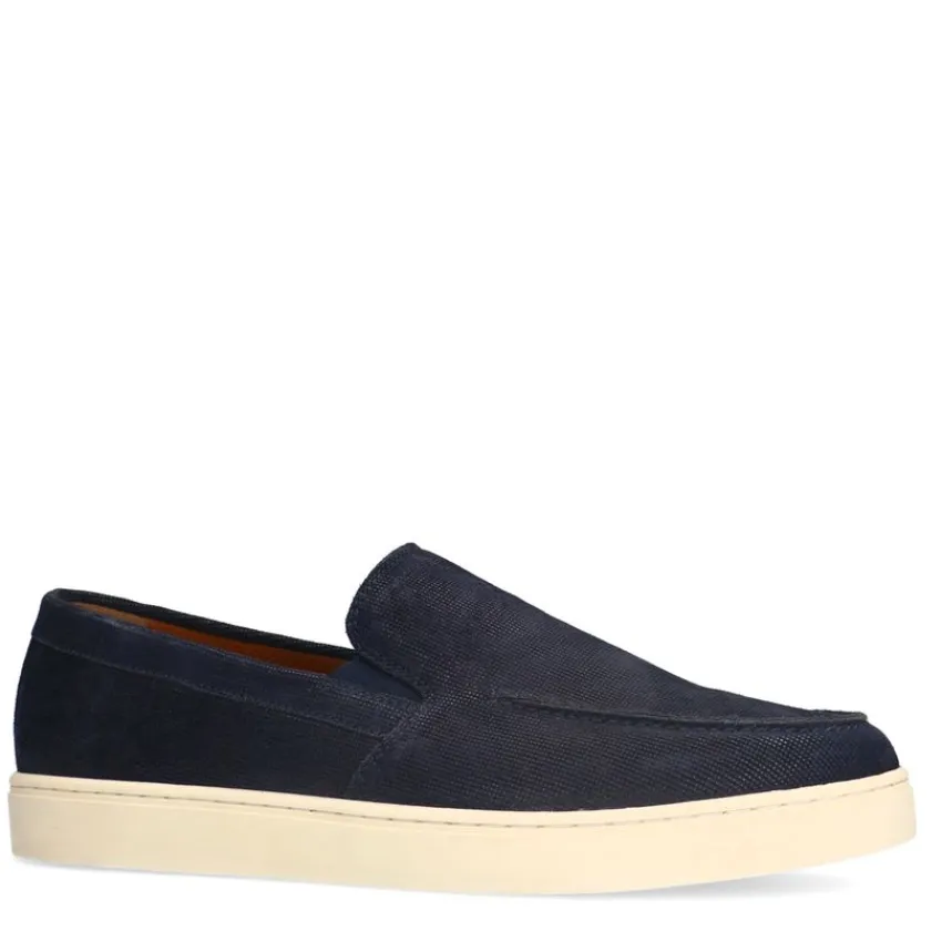 Manfield Navy suède loafers^Heren Loafers