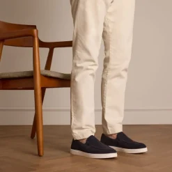 Manfield Navy suède loafers^Heren Loafers