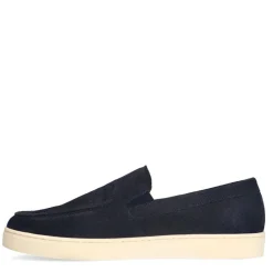 Manfield Navy suède loafers^Heren Loafers