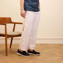 Manfield Navy suède loafers^Heren Loafers