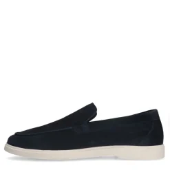 Manfield Navy suède loafers^Heren Loafers