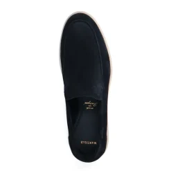Manfield Navy suède loafers^Heren Loafers