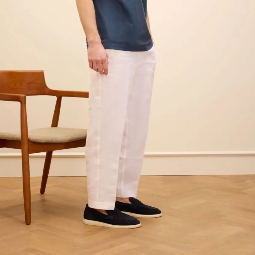 Manfield Navy suède loafers^Heren Loafers