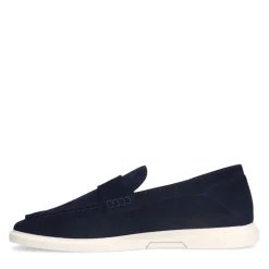 Manfield Navy suède loafers^Heren Loafers