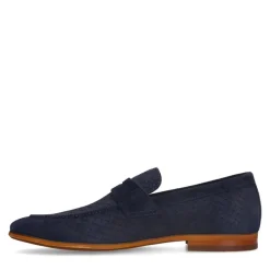 Manfield Navy suède loafers^Heren Loafers
