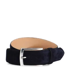 Manfield Navy suède riem^ Riemen