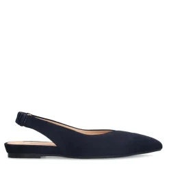 Manfield Navy suède slingbacks^DAMES Pumps|Slingbacks