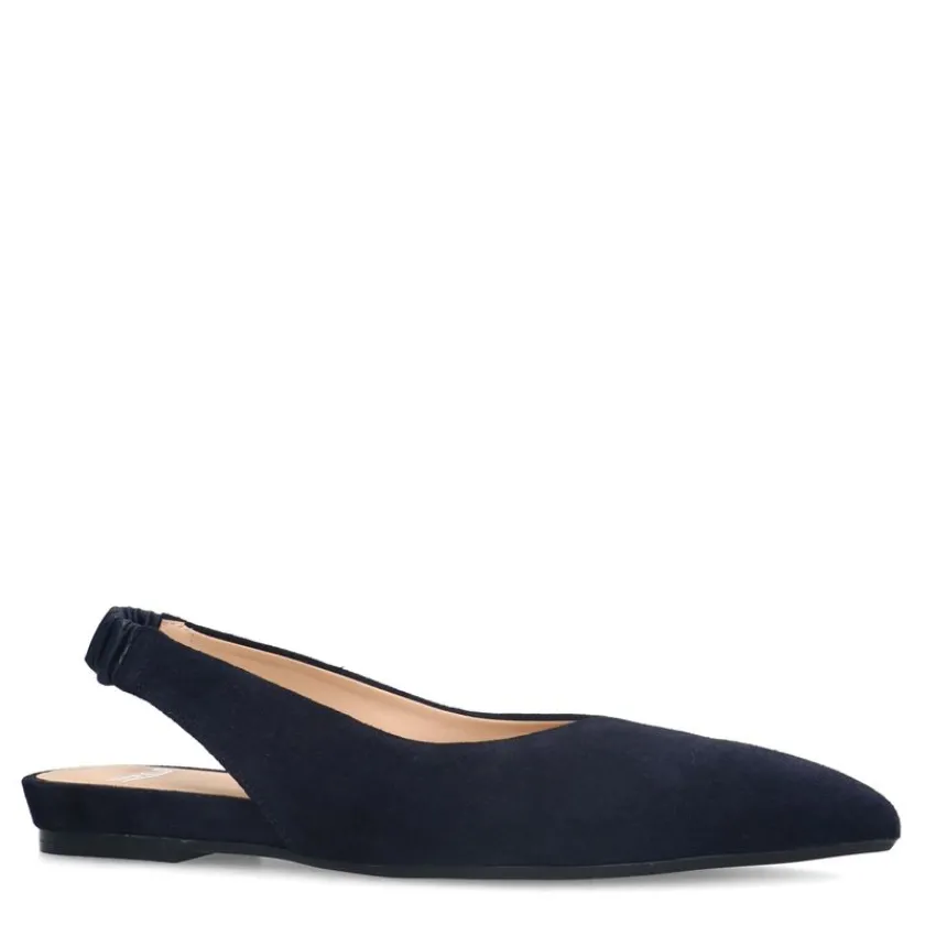 Manfield Navy suède slingbacks^DAMES Pumps|Slingbacks