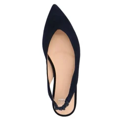 Manfield Navy suède slingbacks^DAMES Pumps|Slingbacks