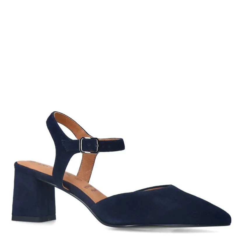 No Stress Navy suède slingbacks^DAMES Pumps|Slingbacks