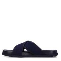 Manfield Navy suède slippers^Heren Slippers & Sandalen