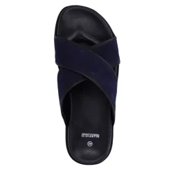 Manfield Navy suède slippers^Heren Slippers & Sandalen