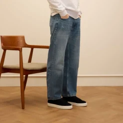 Manfield Navy suède sneakers^Heren Sneakers