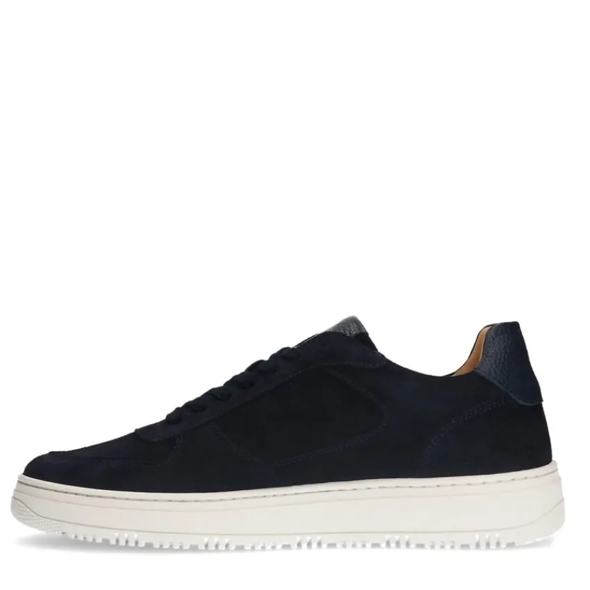 Manfield Navy suède sneakers^Heren Sneakers
