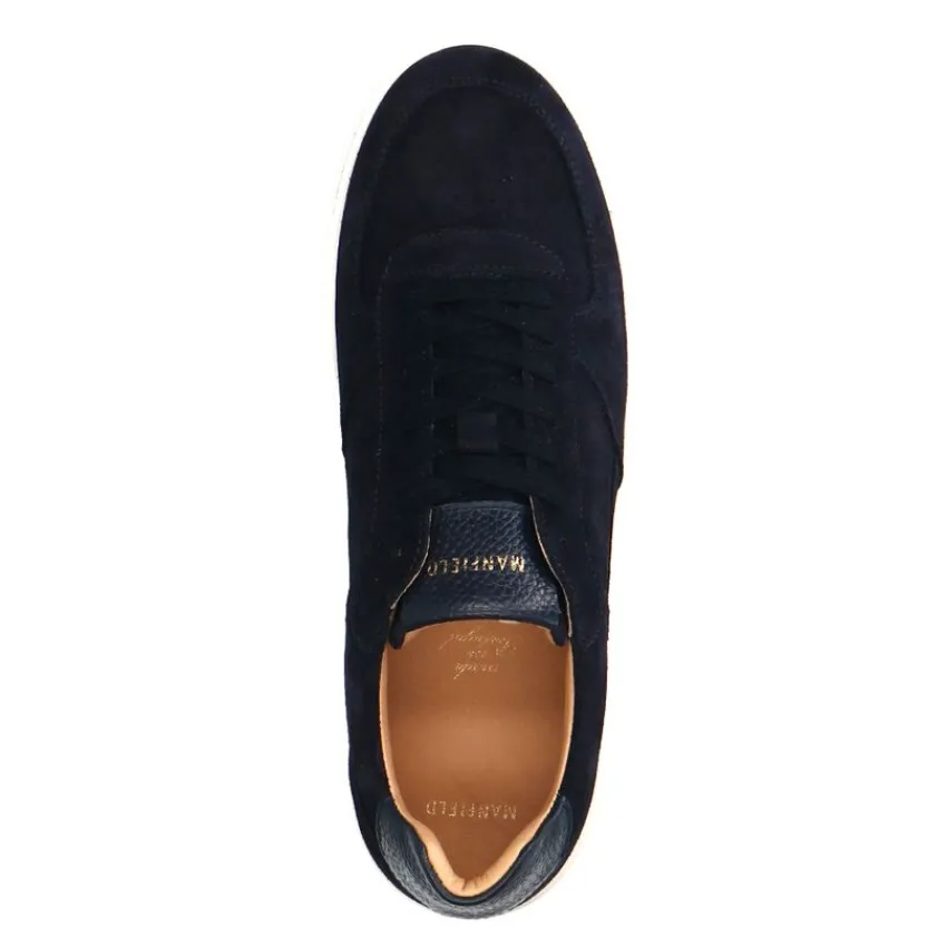 Manfield Navy suède sneakers^Heren Sneakers