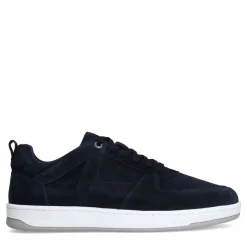 Manfield Navy suède sneakers^Heren Sneakers