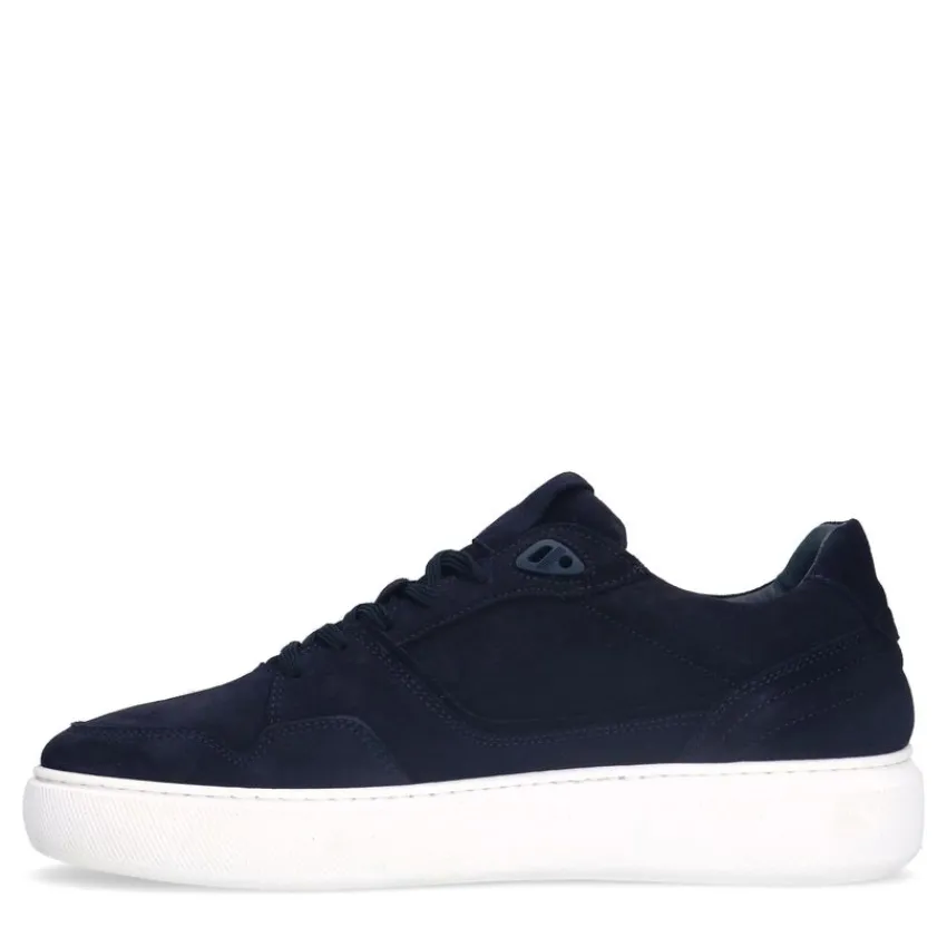 Manfield Navy suède sneakers^Heren Sneakers